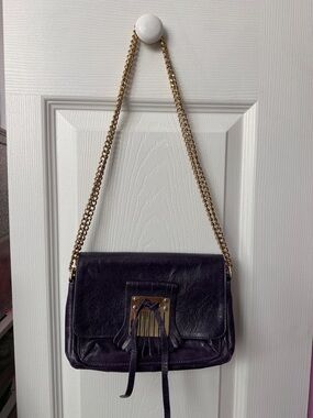 RED Valentino Purple Leather Bag with Gold Chain